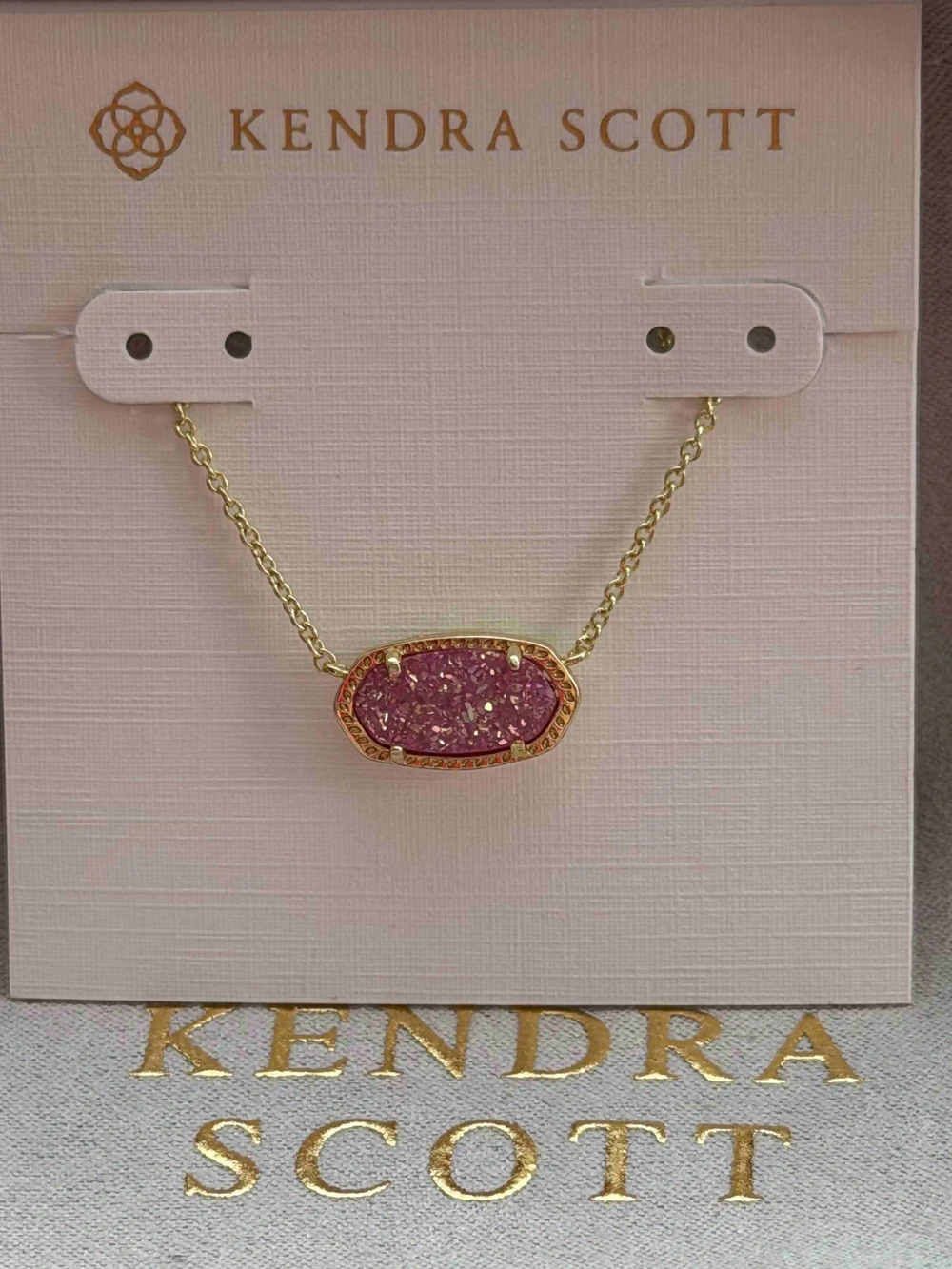 Kendra Scott Pink Pearl Crystal Cluster Adjustable Chain Necklace